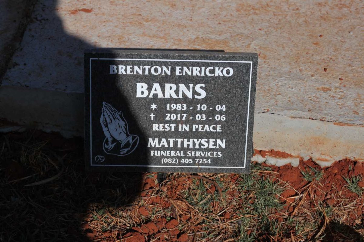 BARNS Brenton Enricko 1983-2017