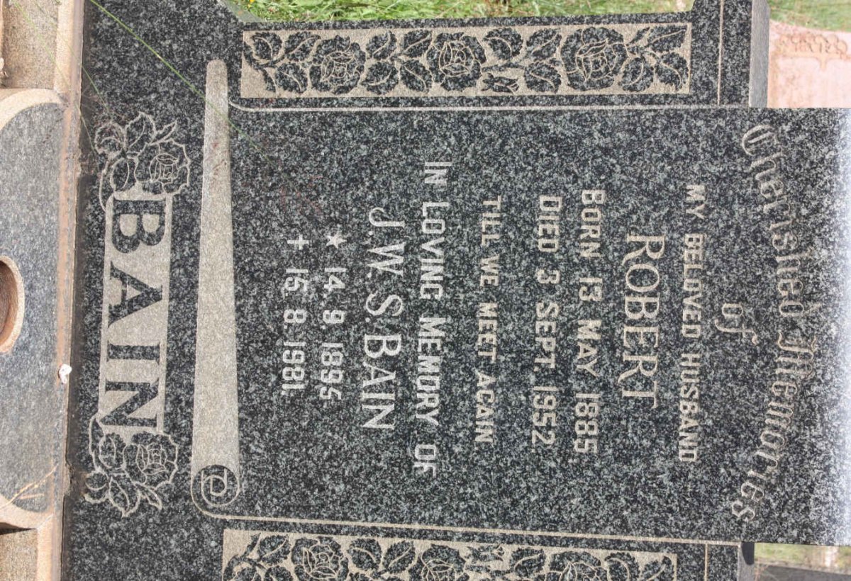 BAIN Robert 1885-1952 &amp; J.W.S. 1895-1981