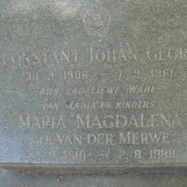 BARTMAN Constant Johan Georg 1906-1961 &amp; Maria Magdalena VAN DER MERWE 1910-1988
