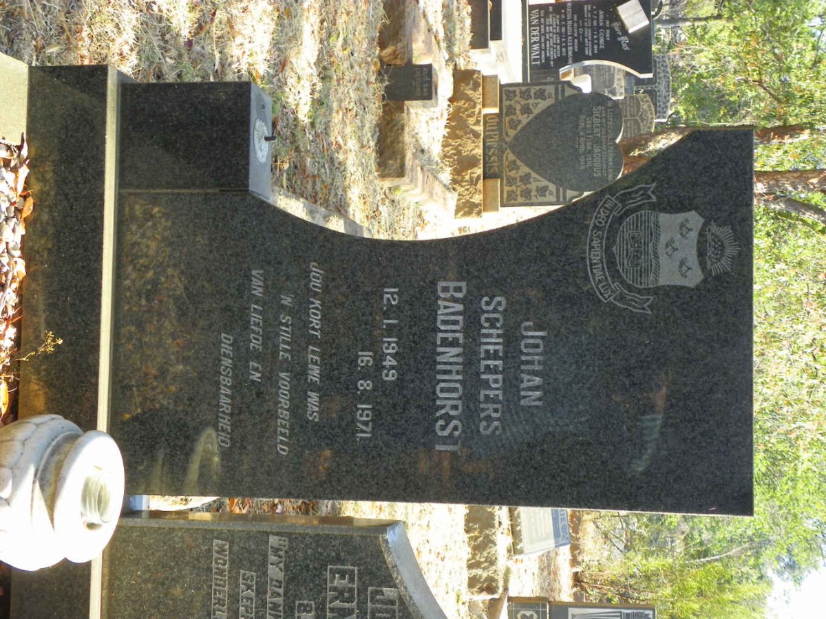 BADENHORST Johan Scheepers 1949-1971  