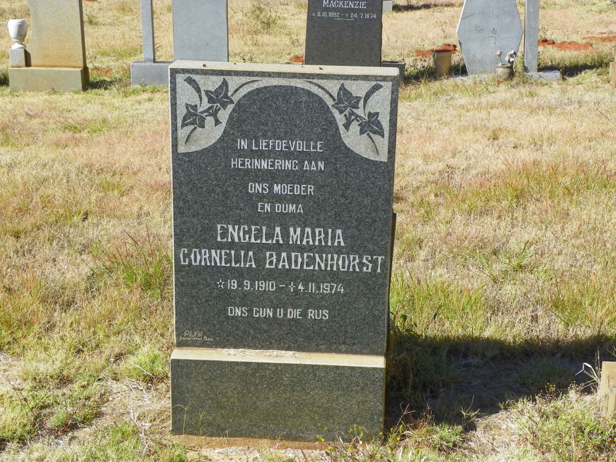 BADENHORST Engela Maria Cornelia 1910-1974
