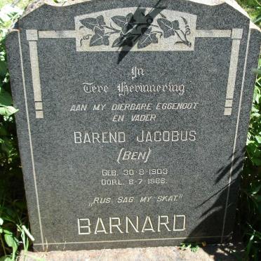 BARNARD Barend Jacobus 1903-1966