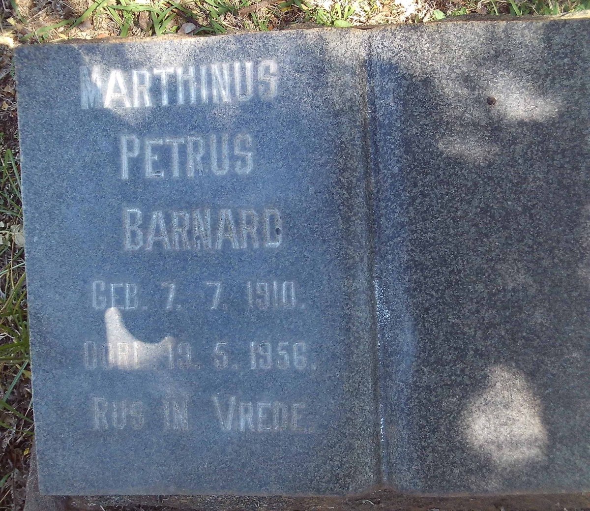 BARNARD Marthinus Petrus 1910-1956
