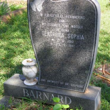 BARNARD Gertruida Sophia 1913-1987