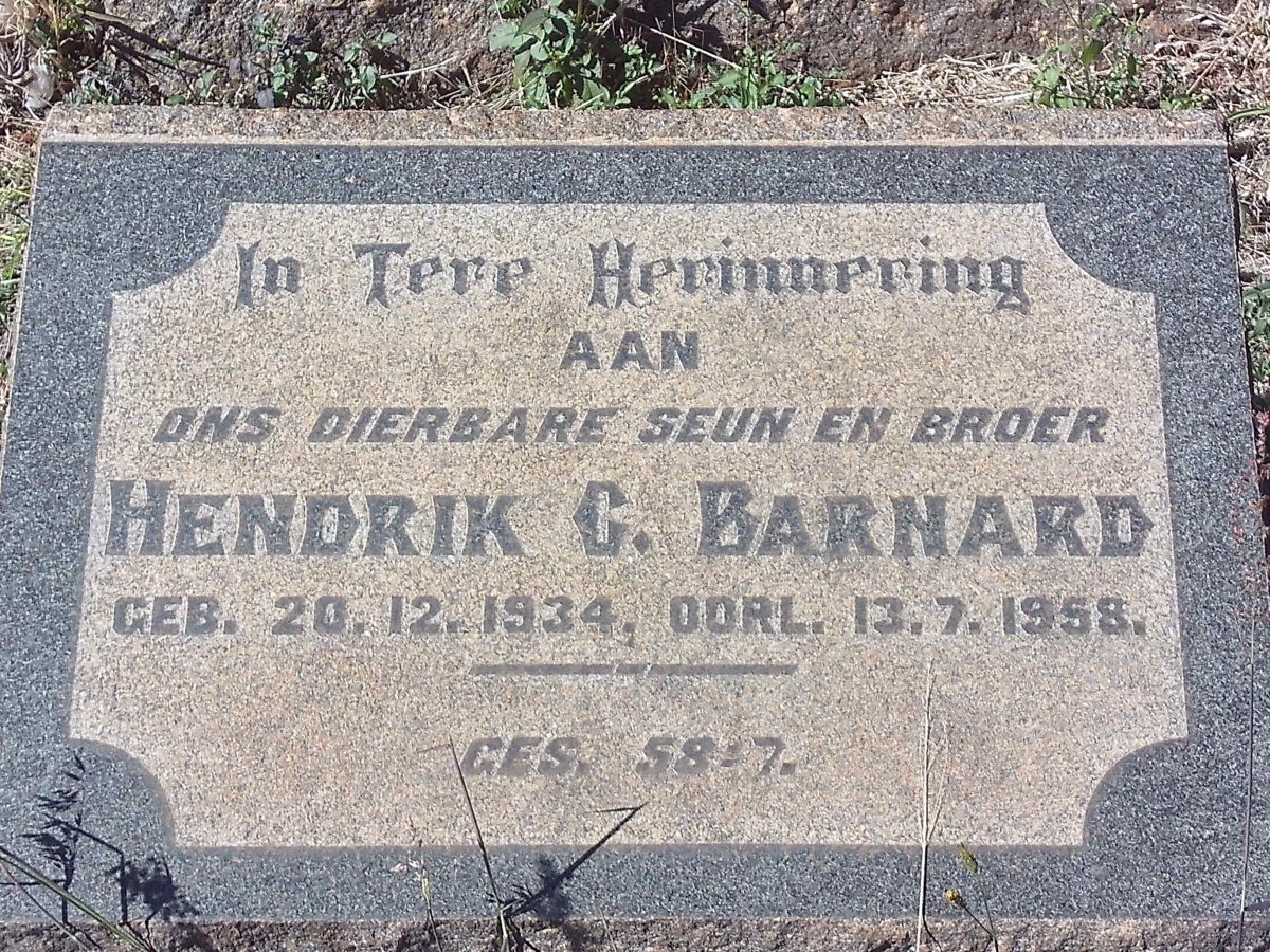 BARNARD Hendrik C. 1934-1958