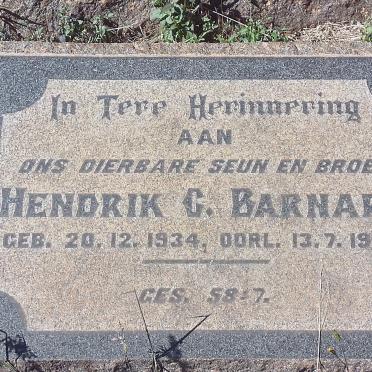 BARNARD Hendrik C. 1934-1958