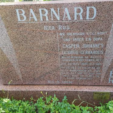 BARNARD Casper Johannes Jacobus Gerhardus 1923-1985 :: BARNARD Johannes Stephanus 1988-2007