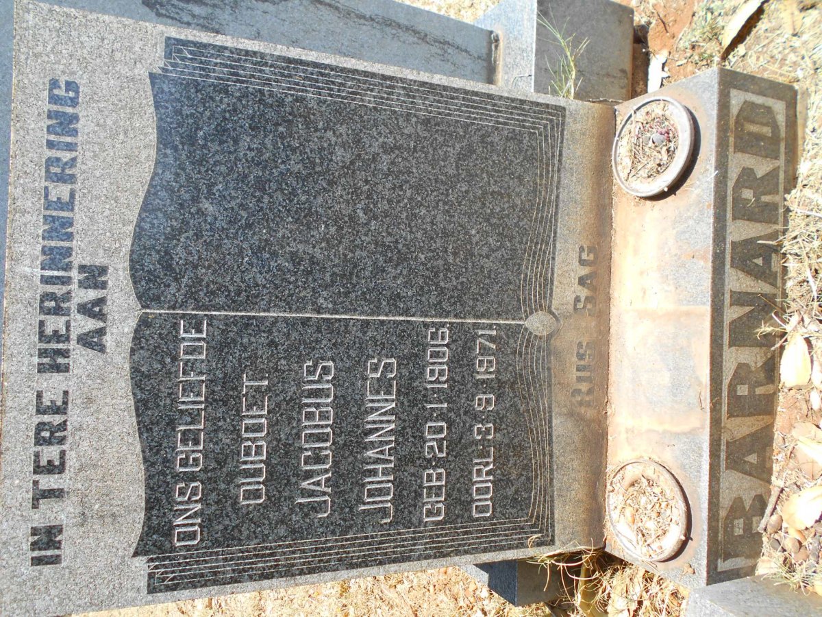 BARNARD Jacobus Johannes 1906-1971