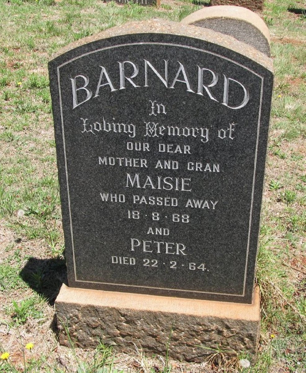 BARNARD Peter -1964 &amp; Maisie -1968