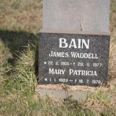 BAIN James Waddell 1905-1977 &amp; Mary Patricia 1909-1978