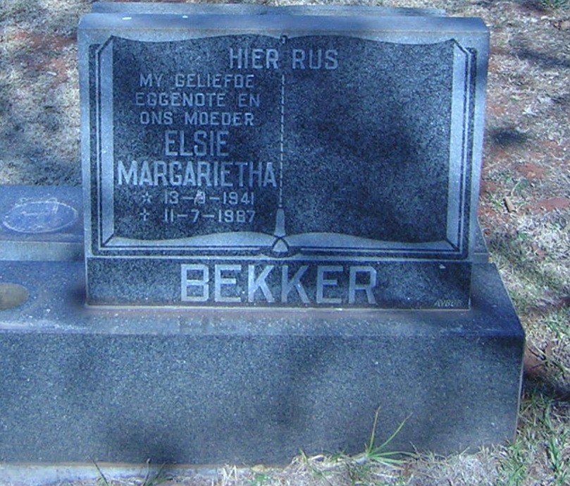 BEKKER Elsie Margarietha 1941-1987