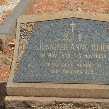 BEHN Jennifer Anne 1938-1958