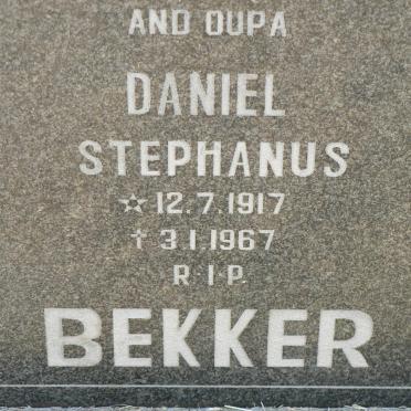 BEKKER Daniel Stephanus 1917-1967