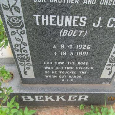 BEKKER Theunes J.C. 1926-1991