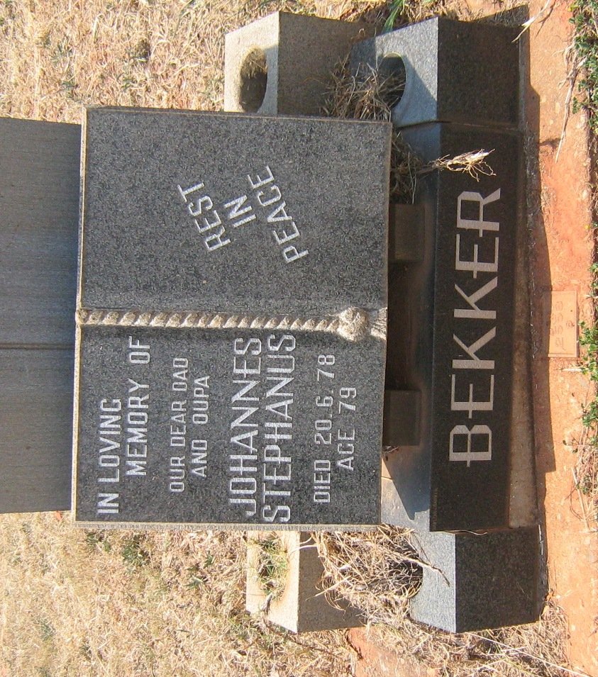 BEKKER Johannes Stephanus -1978