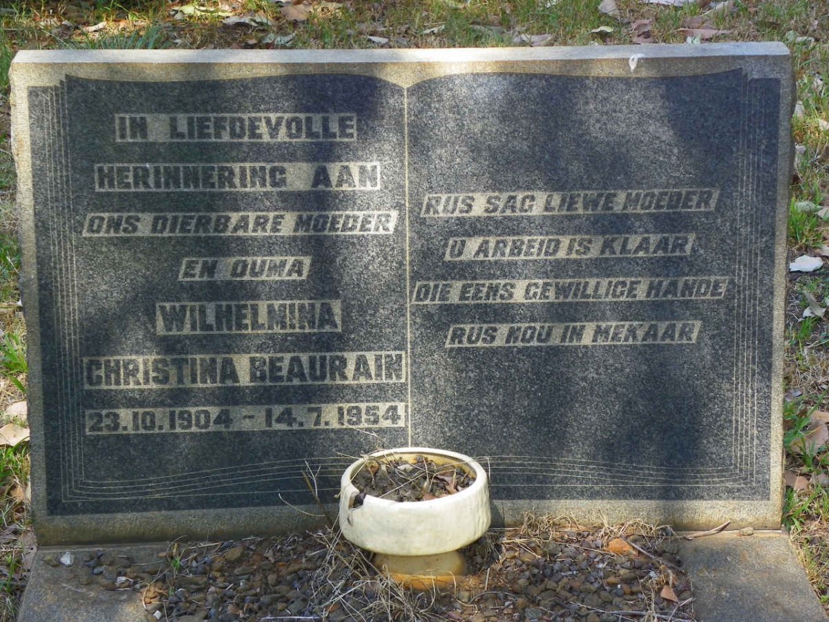 BEAURAIN Wilhelmina Christina 1904-1954
