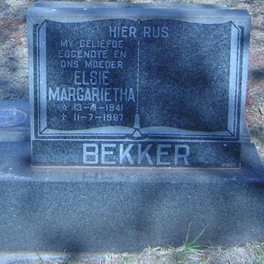 BEKKER Elsie Margarietha 1941-1987