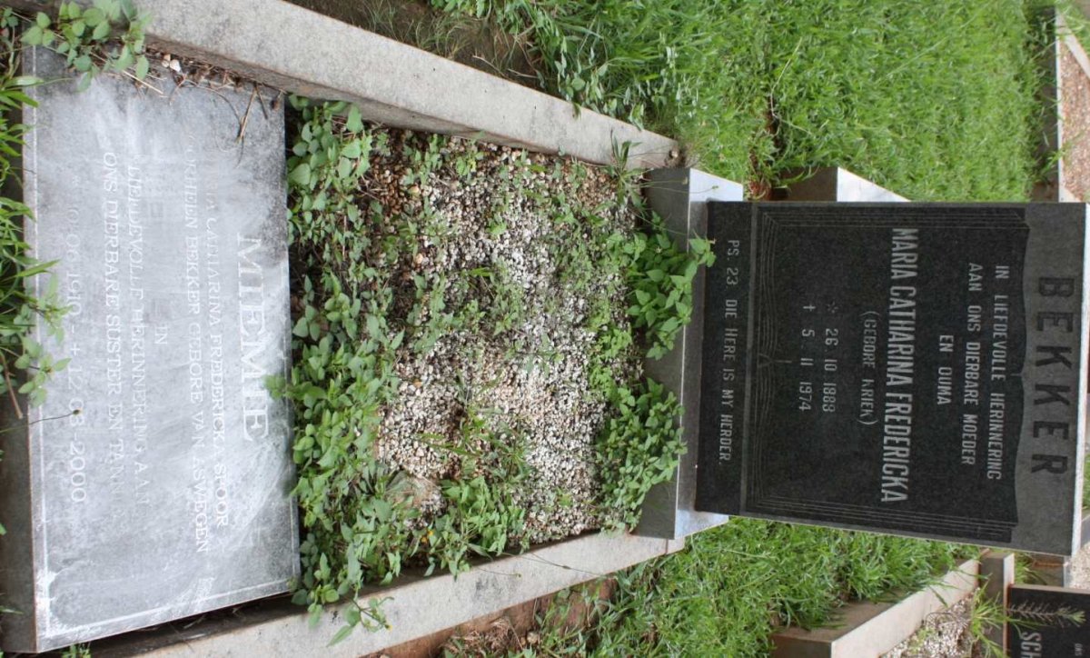 BEKKER Maria Catharina Fredericka nee KRIEK 1888-1974