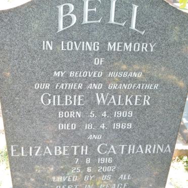 BELL Gilbie Walker 1909-1969 &amp; Elizabeth Catharina 1916-2002