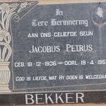 BEKKER Jacobus Petrus 1936-1957
