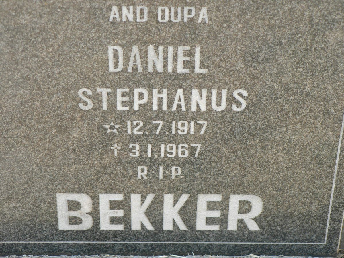 BEKKER Daniel Stephanus 1917-1967