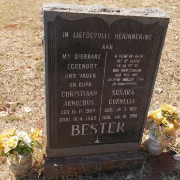 BESTER Christiaan Arnoldus 1908-1965 &amp; Susara Cornelia 1913-1996