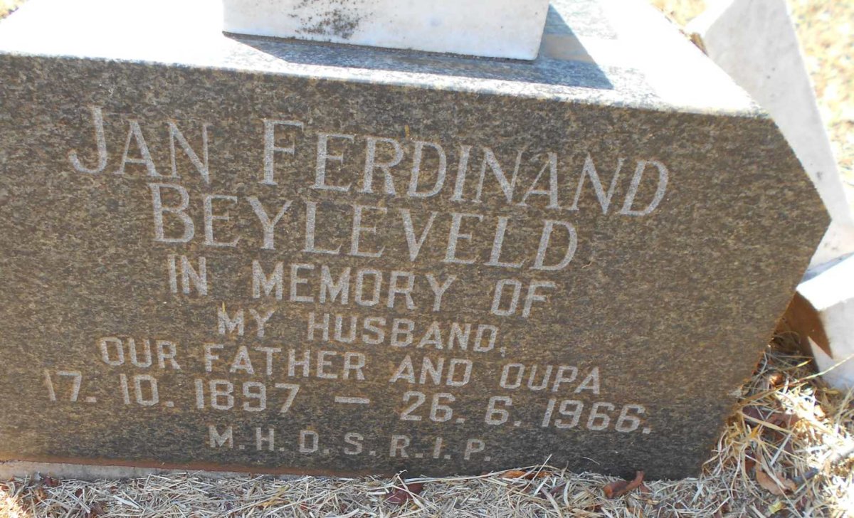 BEYLEVELD Jan Ferdinand 1897-1966