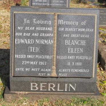 BERLIN Edward Norman -1967 &amp; Blanche Eileen -1980