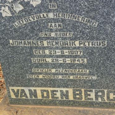 BERG Johannes Hendrik Petrus, van den 1907-1945