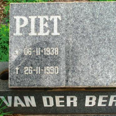 BERG Piet, van der 1938-1990