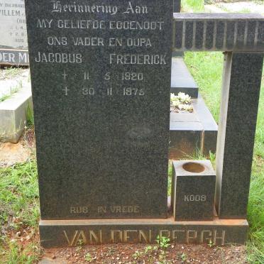 BERGH Jacobus Frederick, van den 1920-1975