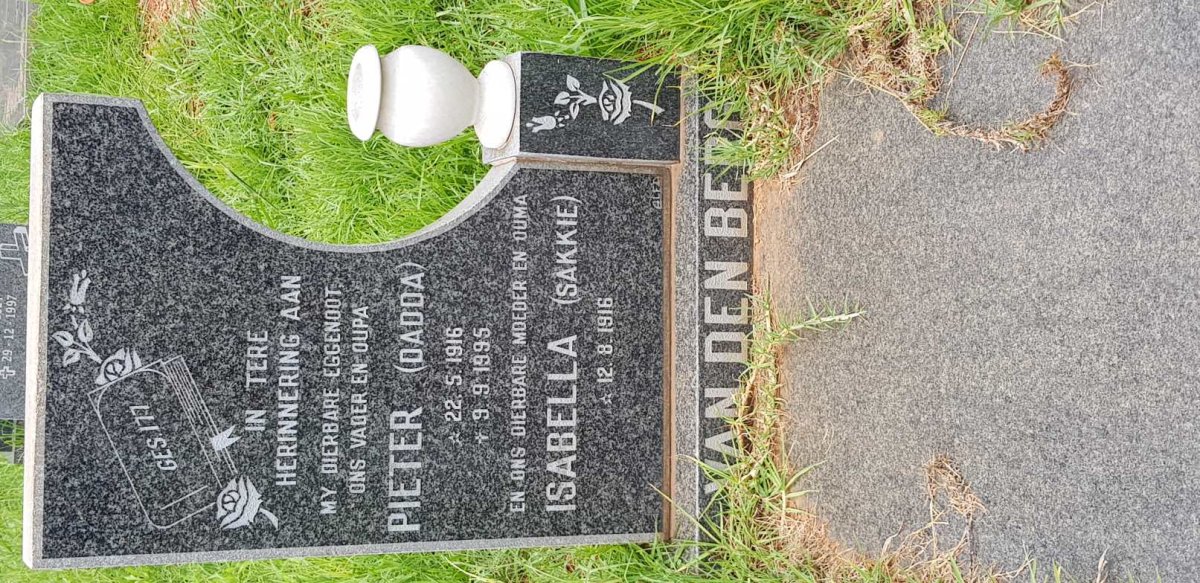 BERG Pieter, van den 1916-1995 &amp; Isabella 1916-