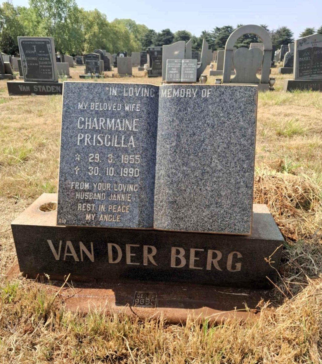 BERG Charmaine Priscilla, van der nee EVANS 1955-1990