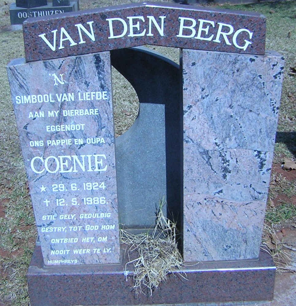BERG Coenie, van den 1924-1986