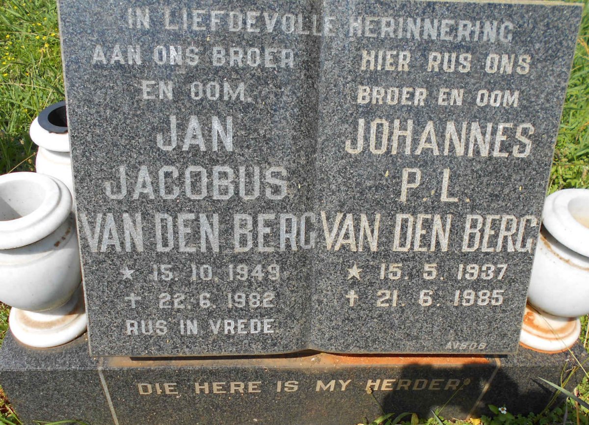 BERG Jan Jacobus, van den 1949-1982 :: VAN DEN BERG Johannes P.L. 1937-1985