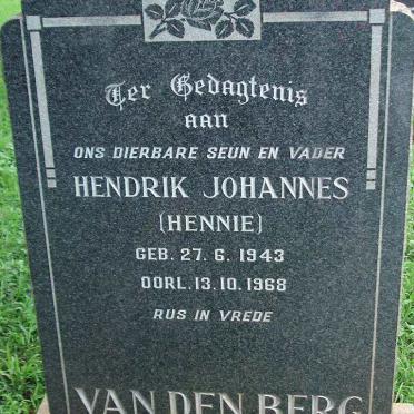 BERG Hendrik Johannes, van den 1943-1968