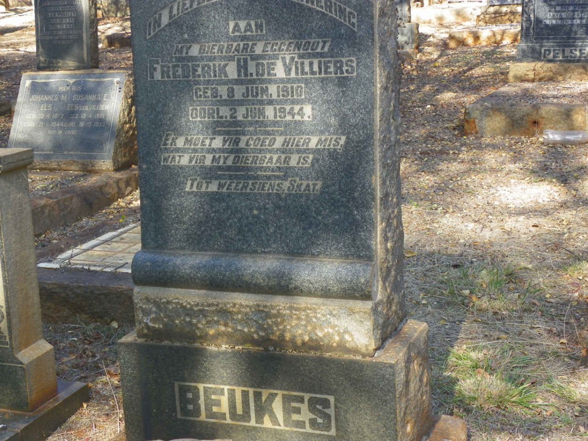 BEUKES Frederik H. de Villiers 1910-1944