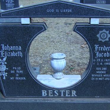BESTER Frederick Jacobus 1927-1985 &amp; Johanna Elizabeth