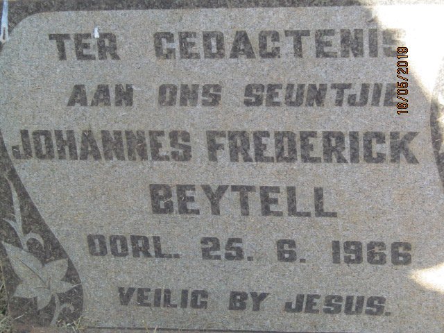 BEYTELL Johannes Frederick -1966
