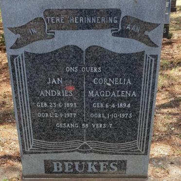 BEUKES Jan Andries 1893-1977 &amp; Cornelia Magdalena 1894-1973