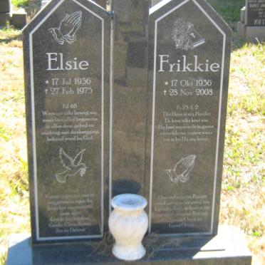 BILJON Frikkie, van 1936-2008 &amp; Elsie 1936-1975