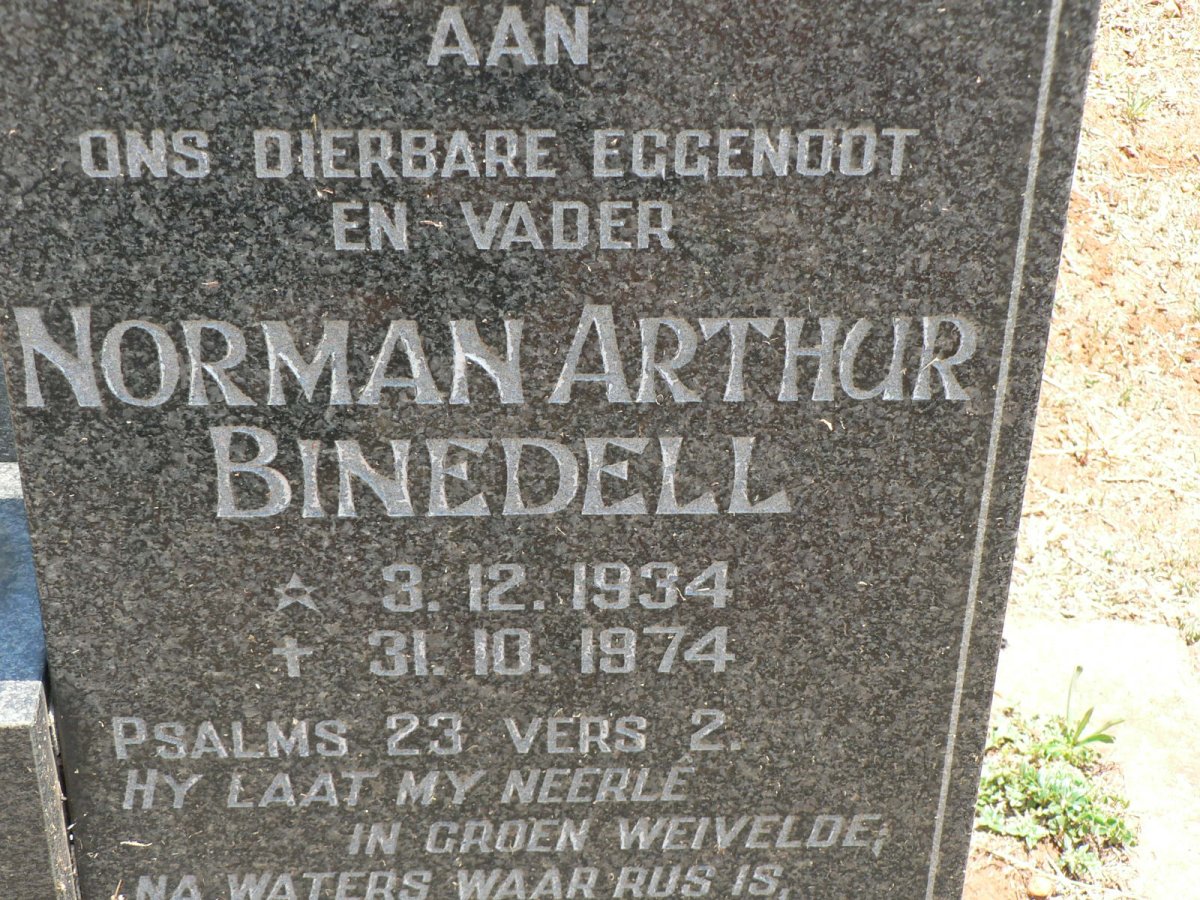 BINEDELL Norman Arthur 1934-1974