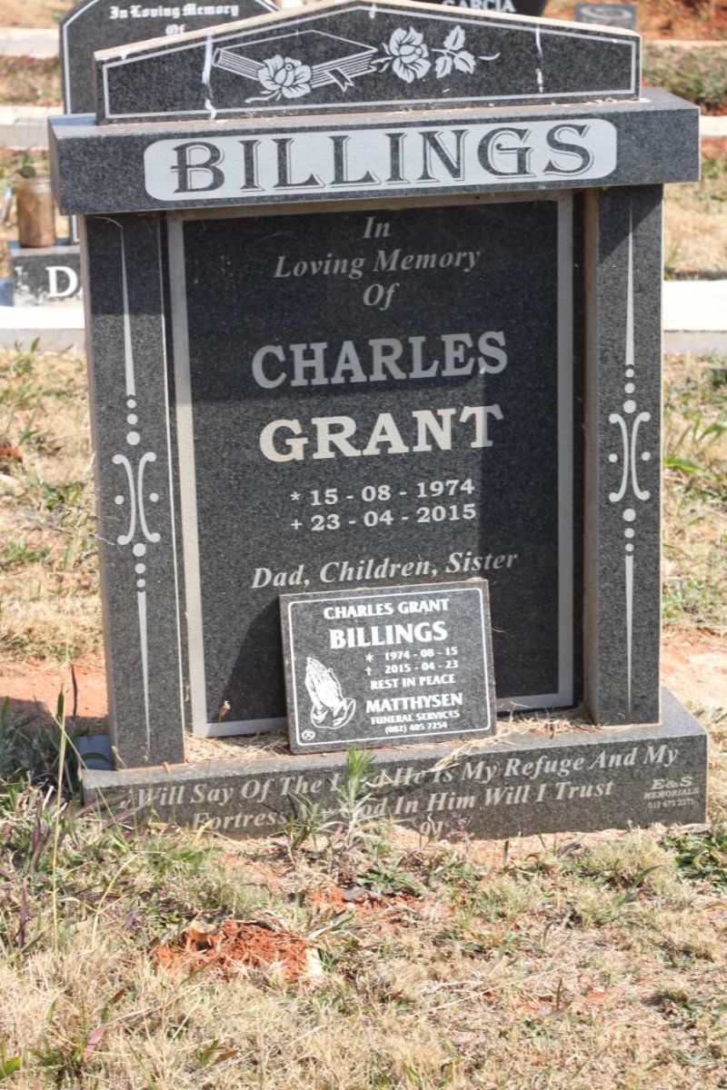 BILLINGS Charles Grant 1974-2015