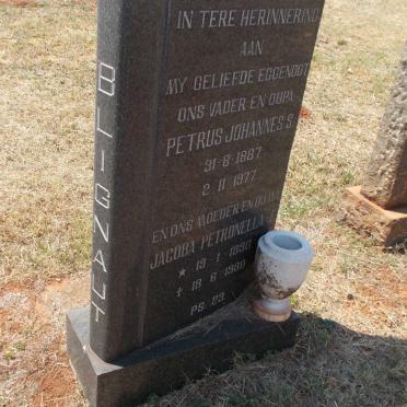 BLIGNAUT Petrus Johannes S. 1887-1977 &amp; Jacoba Petronella F. 1890-1980