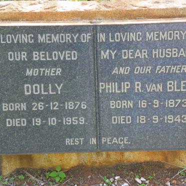 BLERK Philip R., van 1873-1943 &amp; Dolly 1876-1959