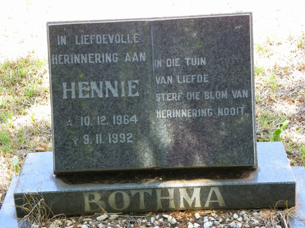 BOTHMA Hennie 1964-1992