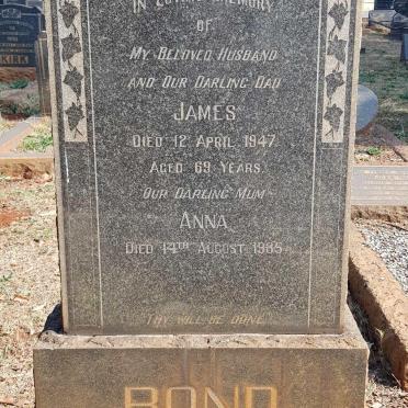 BOND James -1947 &amp; Anna -1985