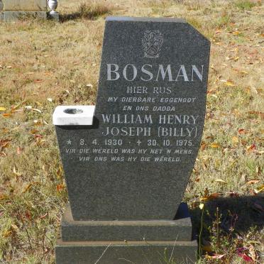BOSMAN William Henry Joseph 1930-1975