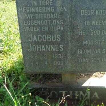 BOTHMA Jacobus Johannes 1931-1983
