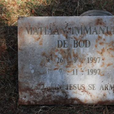 BOD Matiaan Immanuel, de 1997-1997